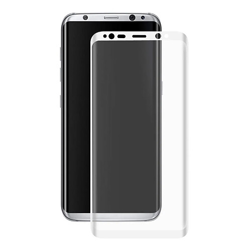 Vitre de Protection Film Protecteur d'Ecran Full Cover Integrale en Verre Trempe Couleur Samsung Galaxy S8 Plus blanc