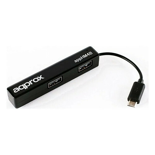 Hub USB 4 Ports approx! APPHM4B USB 2.0 480 Mbps Noir