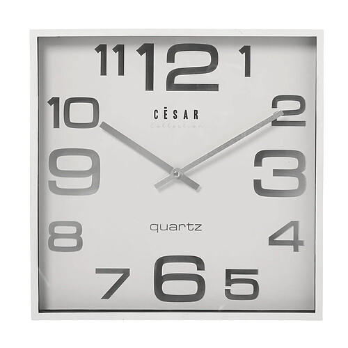 Horloge Murale Alexandra House Living Blanc Argenté Acrylique Plastique 28 x 4 x 28 cm