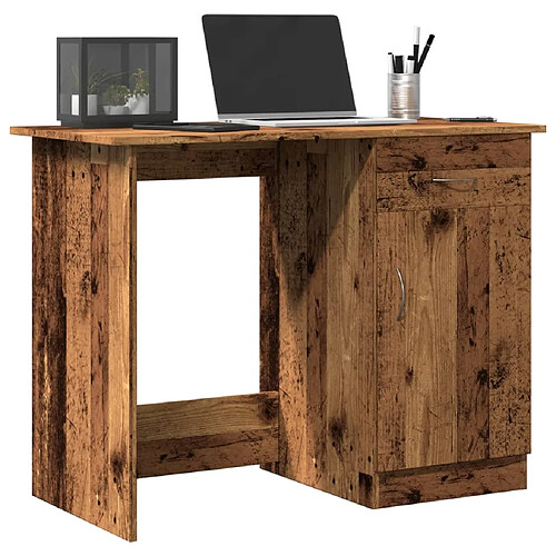 vidaXL Bureau vieux bois 100x50x76 cm bois d'ingénierie