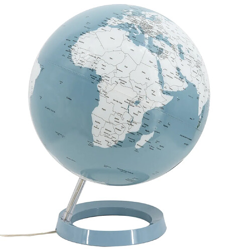 Globe terrestre lumineux 30 cm Bleu carte monde anglaise Terre