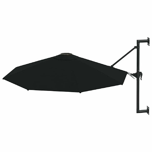 Maison Chic Parasol Jardin | Parasol mural avec mat en métal 300 cm Noir - GKD46649