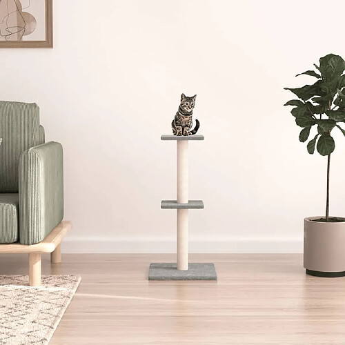 Arbre à chat avec griffoirs,niche pour chat en sisal gris clair 73 cm -MN36116