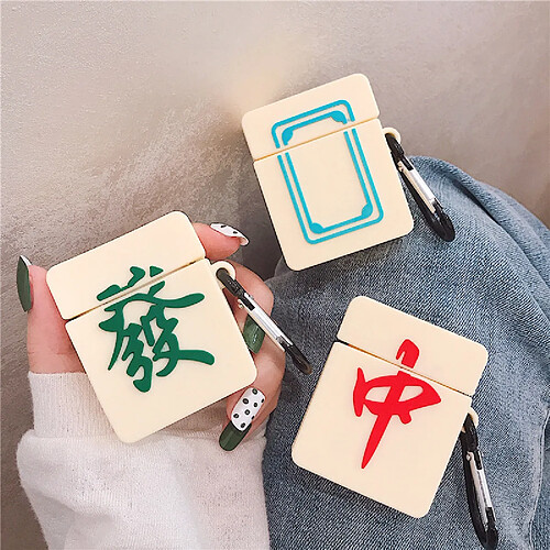 GUPBOO Airpods Coque Housse Étui Protecteur Compatible pour AirPods1/2-Silicone mahjong fortune de style chinois