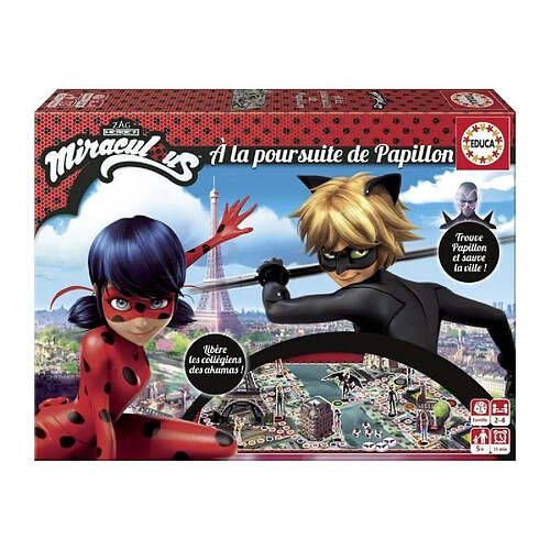 Educa Borras MIRACULOUS Jeu de societe Ladybug : A La Poursuite De Papillon