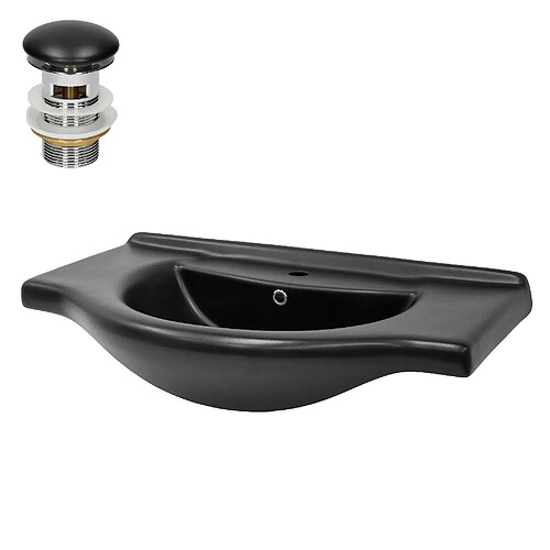 ML DESIGN MODERN LIVING Lavabo en céramique 870 x 505 x 225 mm noir