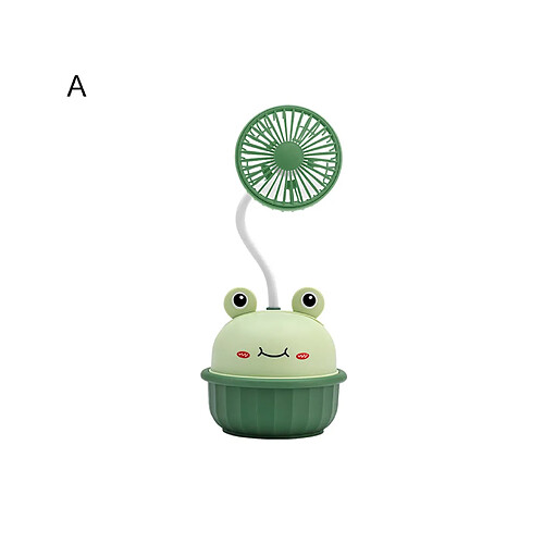 Ventilateur Portable Rechargeable USB À Faible Bruit PP Une Clé Ouverte Ventilateur de Refroidissement Réglable à 360 Degrés pour la Maison-Vert