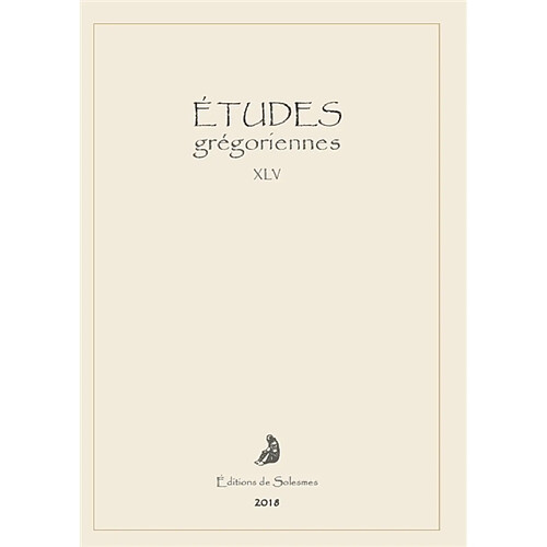 Etudes grégoriennes, n° 45 · Occasion