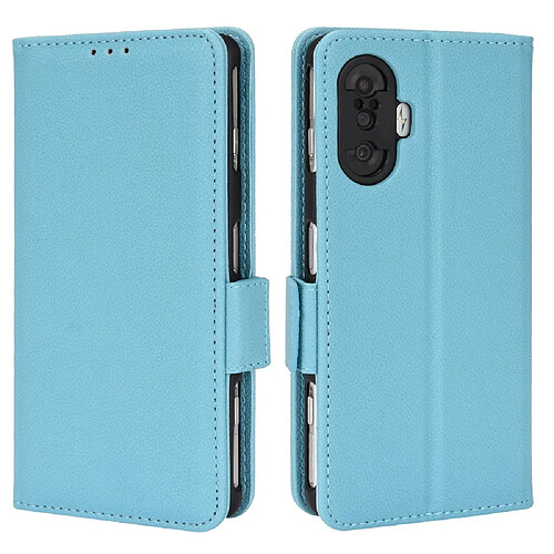 Etui en PU texture litchi, fermoir aimanté avec support bleu clair pour votre Xiaomi Poco F3 GT/Redmi K40 Gaming