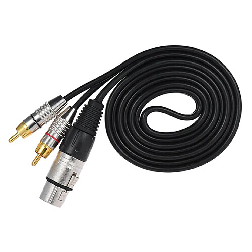 XLR 3Pin Femelle à 2RCA Mâle Jack Haut-Parleur Audio SplitterCable Connecteur 5M