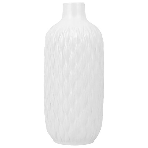 Beliani Vase décoratif EMAR Céramique 31 cm Blanc