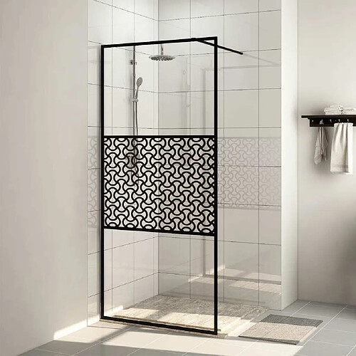 Maison Chic Paroi de douche | Écran de douche | Cloison de douche avec verre ESG transparent 100x195 cm Noir -GKD47287