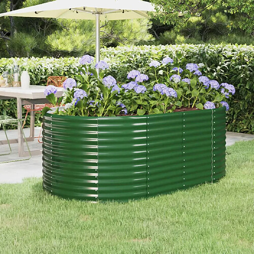 vidaXL Lit surélevé de jardin Acier enduit de poudre 175x100x68cm Vert