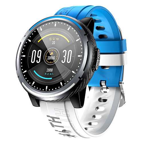 Chrono Chronus Bluetooth Appel Montre Connectée 1,28 Pouce Lecture de Musique Rappel de Message Mode Sports Multiples Fitness Tracker Bracelet de Sport Ip67 Montre Connectée de Fitness Étanche(Bleu)