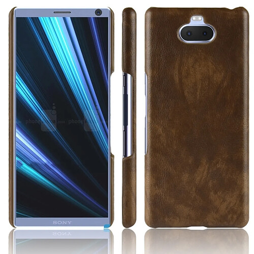 Wewoo Coque antichoc Litchi Texture PC + PU pour Sony Xperia 10 Plus (Marron)