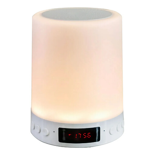 Universal Lumière de nuit avec haut-parleur Bluetooth Portable Carte TF Carte TF Bluetooth haut-parleur Bluetooth Touch Control couleur LED Lampe de table de chevet | Subwoofer (blanc)