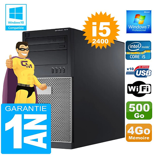 PC Tour DELL 7010 Core I5-2400 Ram 4Go Disque 500 Go Graveur DVD Wifi W7 · Occasion