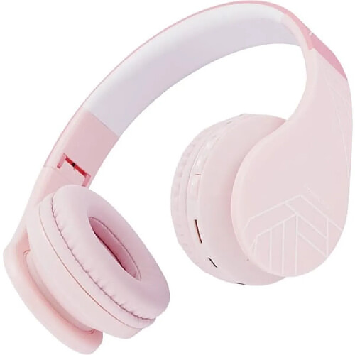 P1 Casque Audio Filaire Sans Fil Bluetooth Enfant Pliable Isolation Acoustique Supra-Auriculaire Rose