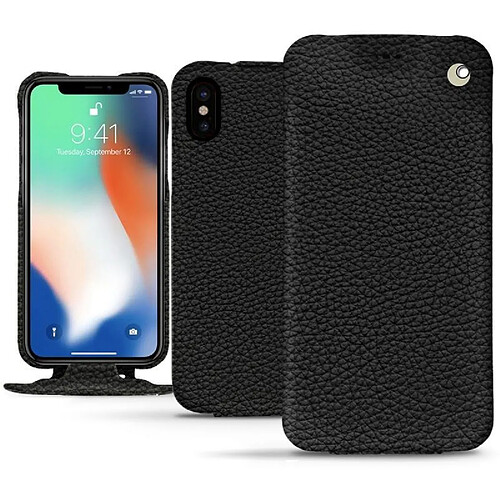 Housse cuir Apple iPhone Xs Max - Rabat vertical - Ebène ( Noir / Black ) - NOREVE