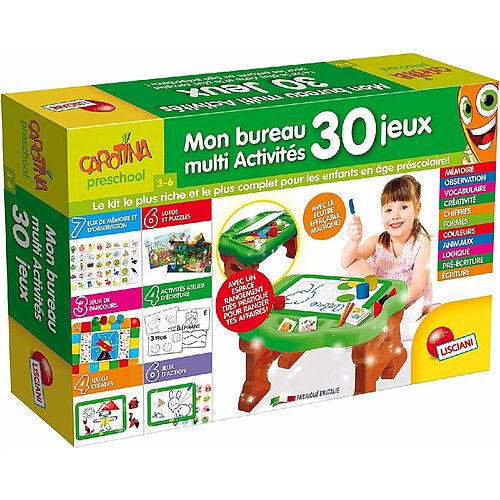 Lisciani Educatifs-FR58723-Mon Premier Bureau Multi ACTIVITES 30 Jeux, FR58723