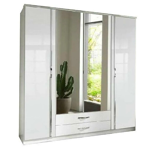 Inside 75 Armoire KROOS 4P Miroirs Blanc