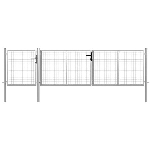 vidaXL Portail de jardin Acier 400 x 100 cm Argenté