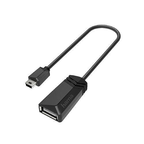 HAMA Adaptateur USB-OTG, fiche mini-USB - port USB, USB 2.0, 480 Gbit/s