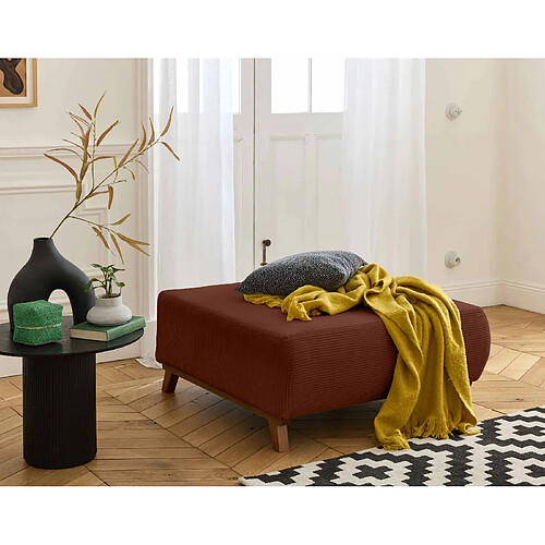 Bestmobilier Cristal - pouf modulable - 95 cm - en velours côtelé