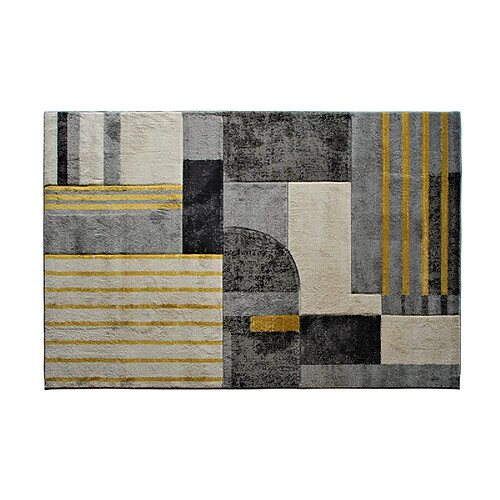 Thedecofactory AVANT GARDE ART DECO - Tapis style art déco gris jaune 160x230