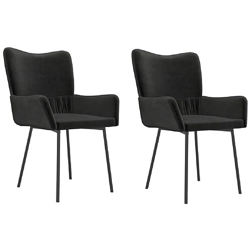 Maison Chic Lot de 2 Chaises à manger | Chaise de salle à manger cuisine Noir Velours -GKD75733