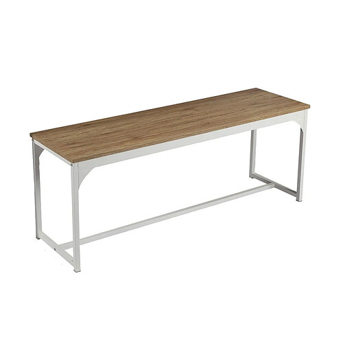 Banc en bois avec struture en métal blanc - L120xH46xP35 cm - LOFT+Urban Living