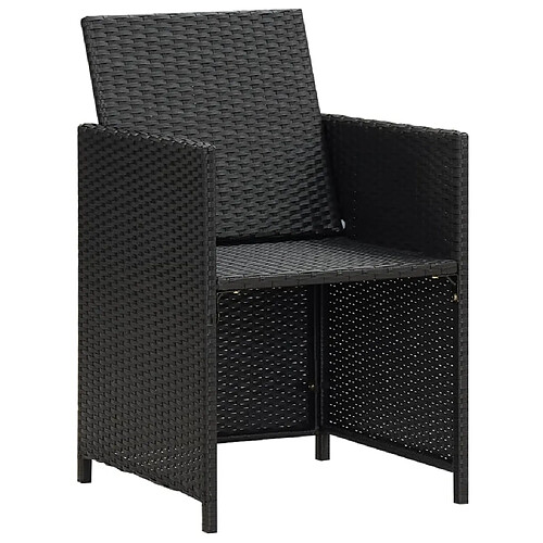 Maison Chic Lot de 2 Chaises de jardin,Fauteuil d'extérieur avec coussins Résine tressée Noir -MN62128