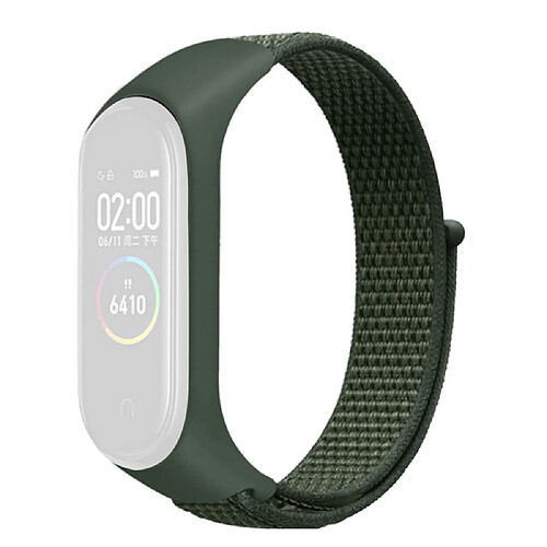 Bracelet en nylon réglable pour votre Xiaomi Mi Band 3/4/5/6/7 - vert armé