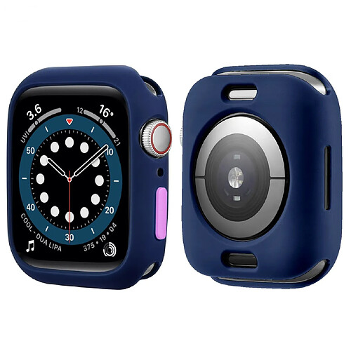 Coque en TPU couleur bonbon avec bouton fermé, bleu nuit/violet pour votre Apple Watch Series 7 45mm