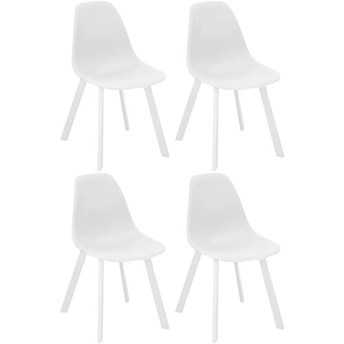 Proloisirs Chaises d'extérieur aluminium et résine Jato (Lot de 4) blanc.