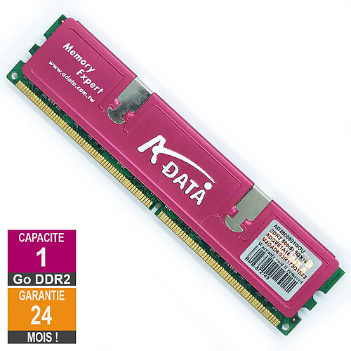 Barrette Mémoire 1Go RAM DDR2 Adata ADQVE1A16 DIMM PC2-6400U 2Rx8 · Reconditionné