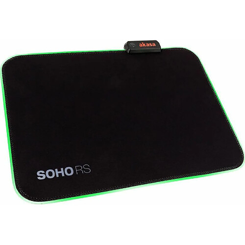 Carisch-Musicom Akasa Soho RS Tapis de Souris RGB | Tapis de Souris de Jeu avec 9 Modes RVB | Tapis de Souris résistant à l'eau | Base antidérapante | Alimenté par USB | 350 x 250 x 4 mm | AK-MPD-06RB