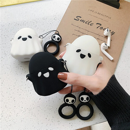 GUPBOO Airpods Coque Housse Étui Protecteur Compatible pour AirPods1/2-mignon petit personnage de dessin animé fantôme