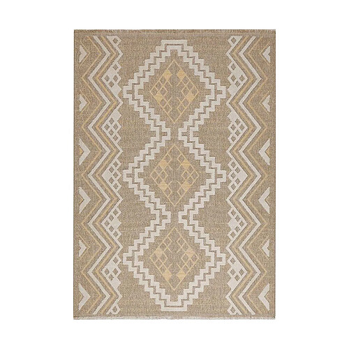 Jardindeco Tapis intérieur extérieur aspect jute jaune Tijuana 9054 90 x 67 cm.