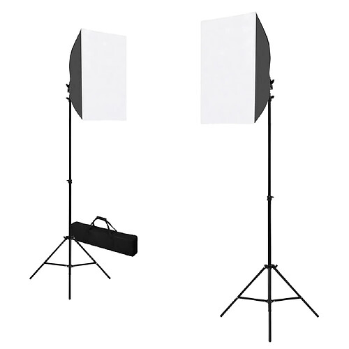 vidaXL Lampes de studio professionnelles 2 pcs 40x60 cm Acier Noir