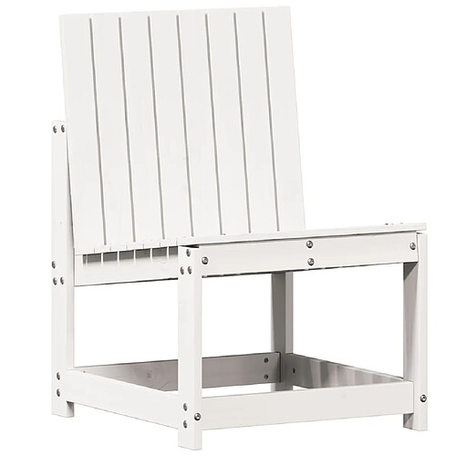 Maison Chic Chaise de jardin,Fauteuil Chaise de terrasse,Chaise d’extérieur blanc 50,5x55x77 cm bois de pin massif -GKD36616