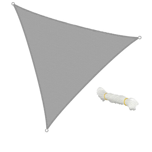 Ecd Germany Voile d'ombrage protection UV solaire toile parasol triangle 3,6x3,6x3,6 m gris