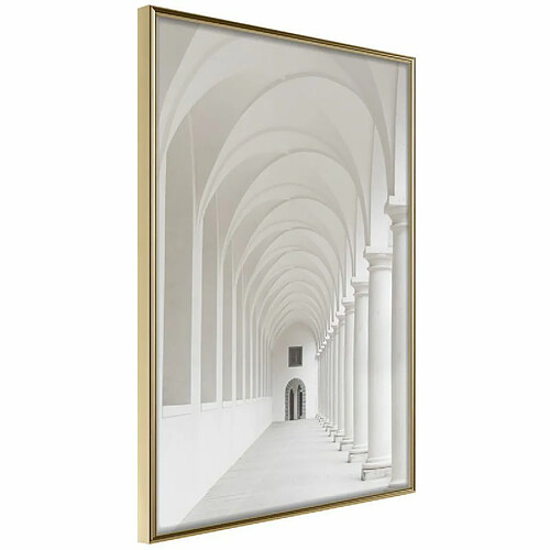 Paris Prix Affiche Murale Encadrée White Colonnade 40 x 60 cm Or