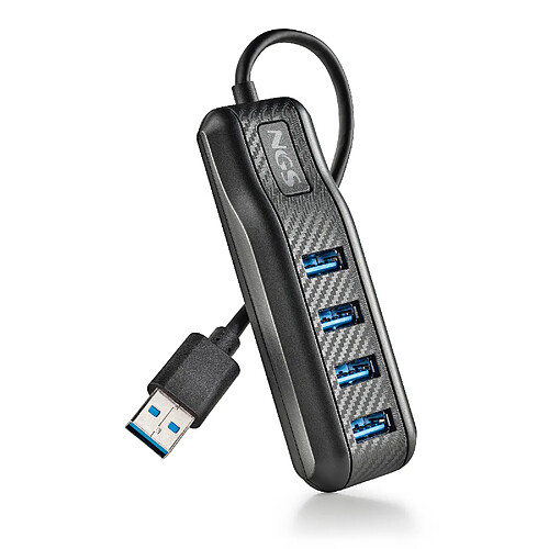 NGS PORT 3.0: 4 Ports Adaptateur USB compatible avec USB1.1, USB2.0 et USB3.0. vitesse de transmission de 5 Gb/s.