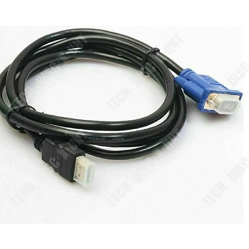 Tech Discount TD® Câble de conversion Câble HDMI vers VGA - cable audio - video - HDMI - VGA - Connectique informatique