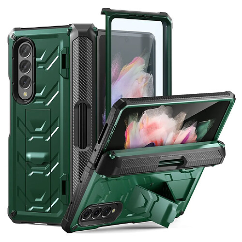 Coque en TPU anti-chute avec béquille pour votre Samsung Galaxy Z Fold3 5G SM-F9260 - vert