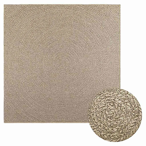 vidaXL Tapis ZIZUR beige 200x200 cm aspect de jute intérieur extérieur