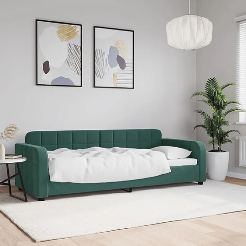 vidaXL Lit de repos sans matelas vert foncé 80x200 cm velours