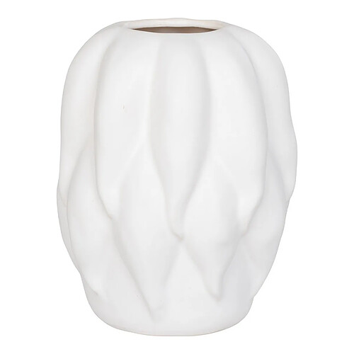 EPIKASA Vase Décoratif Daisy, Blanc, Céramique, 19,5x19,5x26 cm