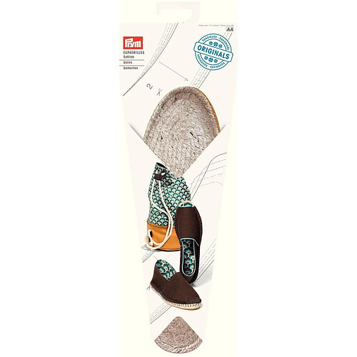 Prym Espadrille Semelles tissé avec Base en Caoutchouc Patron de Couture, Paille/Jute, Naturel, Taille UK 5, UE Taille 38, 1 Paire